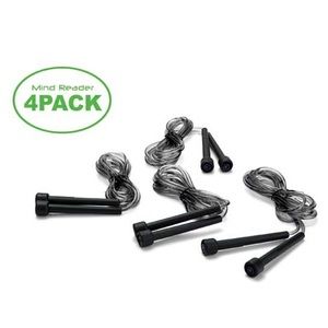 Set of 4 Black Adjustable Jump Ropes by Mind Reader